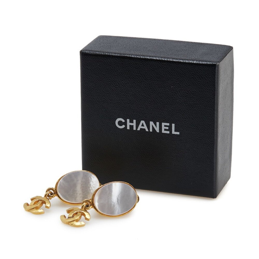 CHANEL White Logo Earrings - Picture 4 of 4